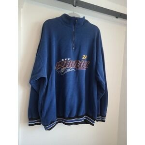 Vintage Chase Authentics Jeff Gordon Mens 2 XL Sweater Blue Pullover 1/4 zip